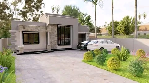 Hidden Roof House Plan in Kenya