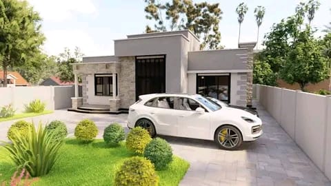 Hidden Roof House Plan in Kenya
